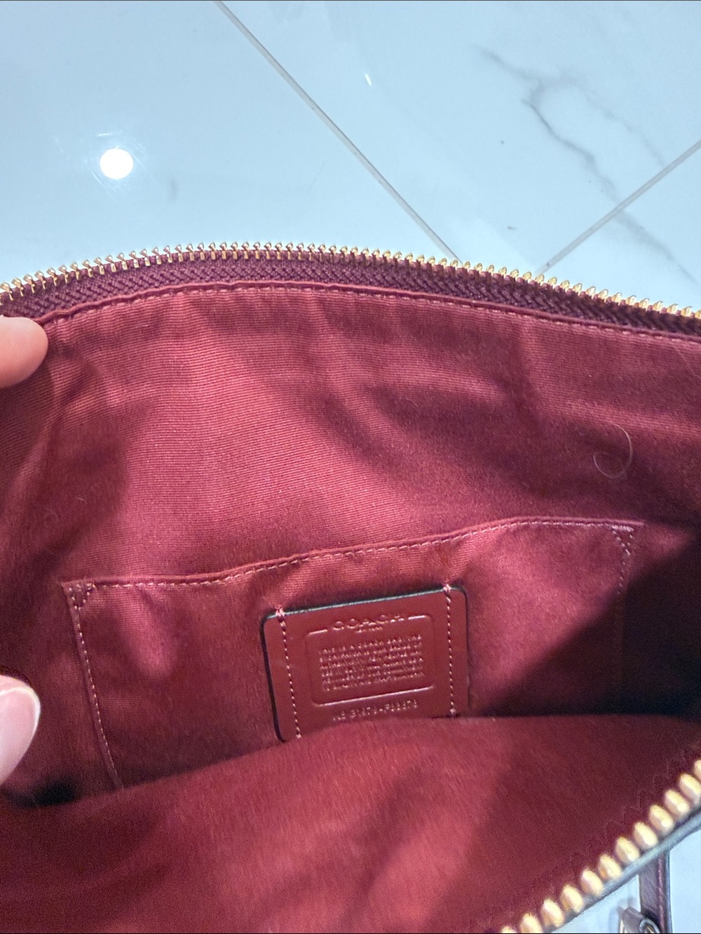 Coach Plum Leather Crossbody with Signature Wallet and Gold Chain - Picture 5 of 7